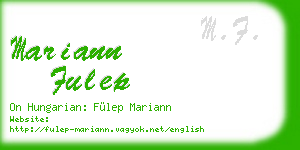 mariann fulep business card